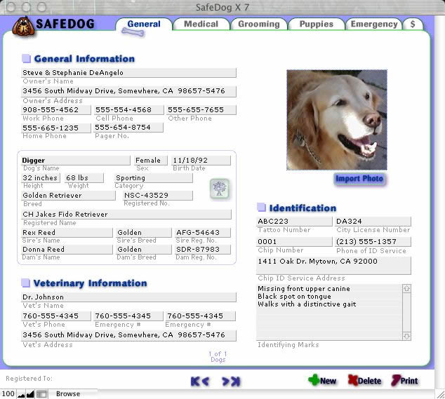 Dog record keeper SafeDog